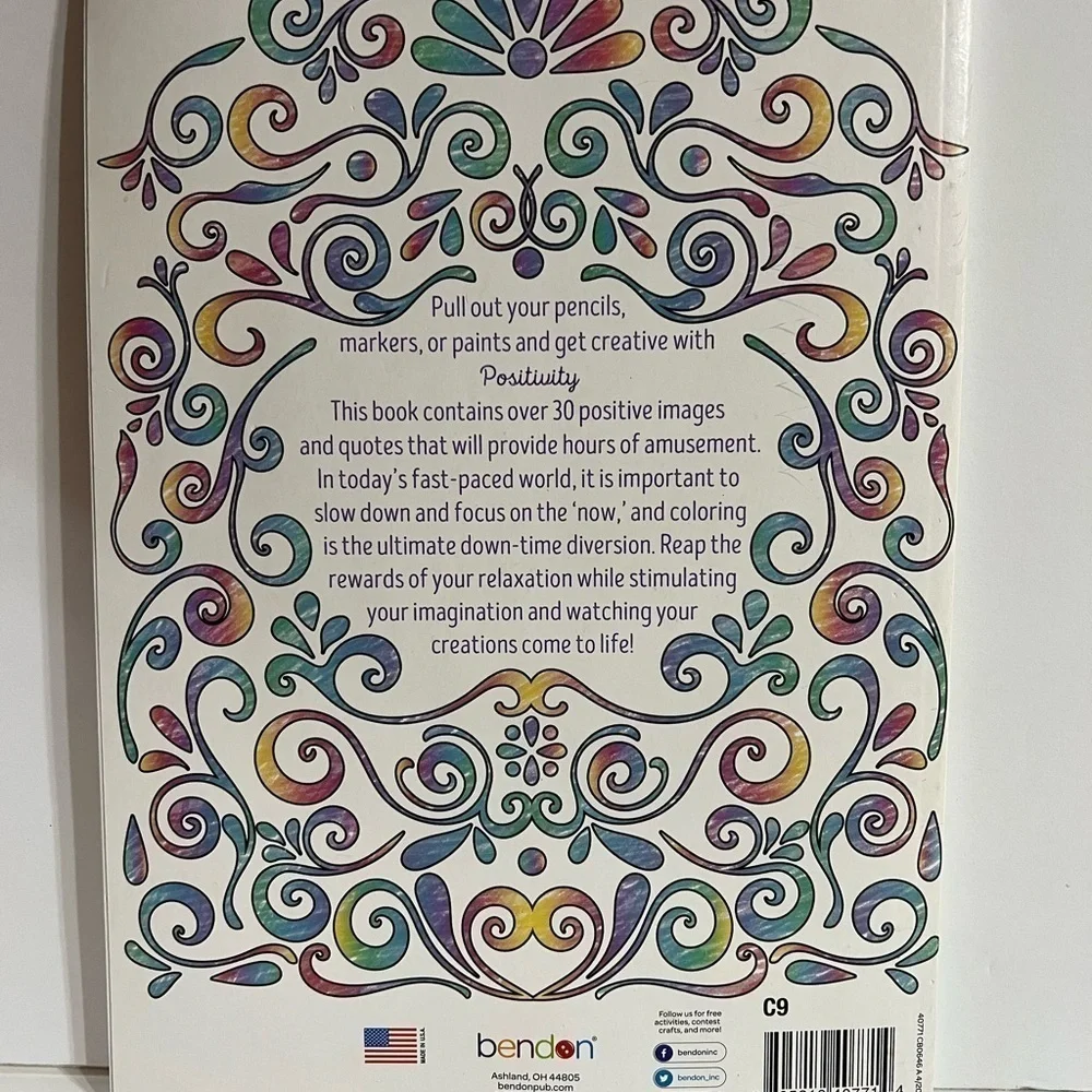 The Key To Life Is Positivity Advanced Coloring Book Tear & Share Pages​​​​​​